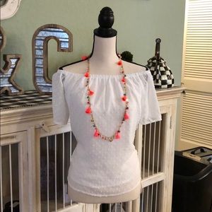 White off the shoulder top
